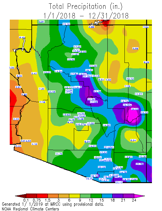 Arizona Map With Weather Temperatures